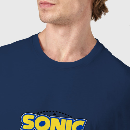 Мужская футболка хлопок Sonic Mania, цвет темно-синий - фото 6