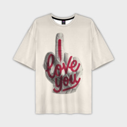 Мужская футболка oversize 3D I Love You