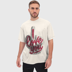 Мужская футболка oversize 3D I Love You - фото 2