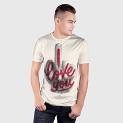 Мужская футболка 3D Slim I Love You - фото 2