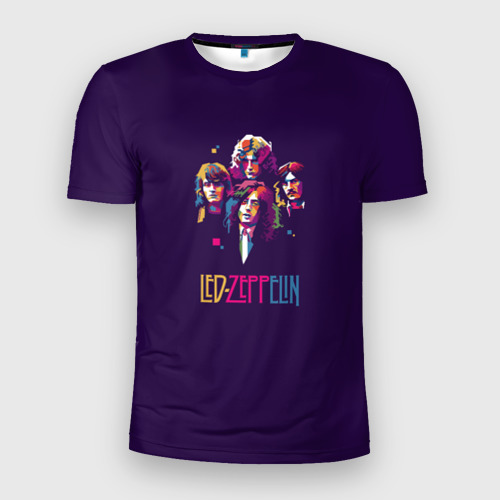 Мужская футболка 3D Slim Led Zeppelin Color, цвет 3D печать