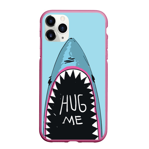 Чехол для iPhone 11 Pro матовый Обними Меня Акула, цвет малиновый