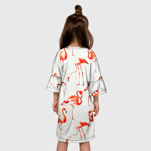 Детское платье 3D Фламинго, цвет 3D печать - фото 5