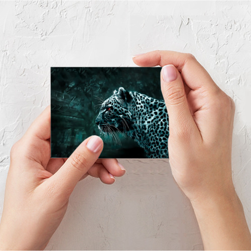 Поздравительная открытка Леопард, цвет белый - фото 3