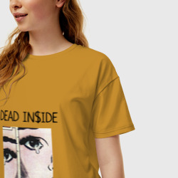 Женская футболка хлопок Oversize Dead Inside Мертвый Внутри - фото 2