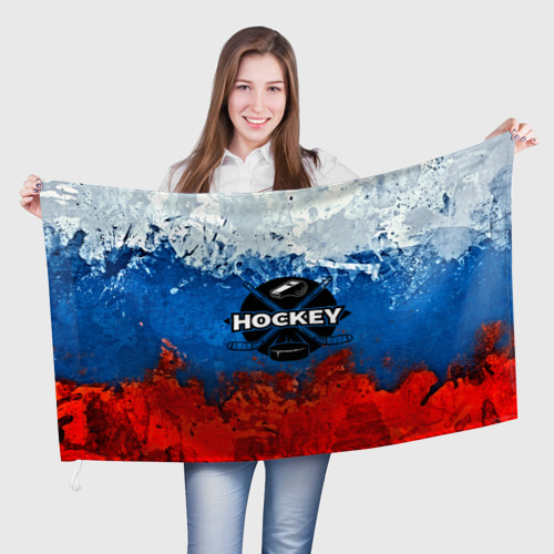 Флаг 3D Хоккей триколор