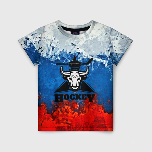 Детская футболка 3D Русский хоккей, цвет 3D печать