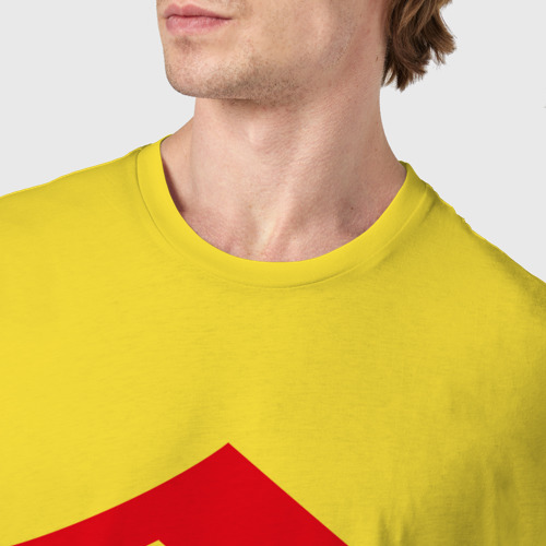 Мужская футболка хлопок S, цвет желтый - фото 6