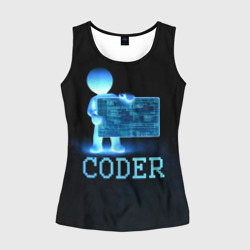 Женская майка 3D Coder - программист кодировщик