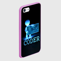 Чехол для iPhone 5/5S матовый Coder - программист кодировщик - фото 2