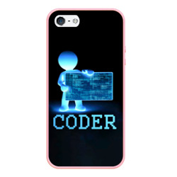 Чехол для iPhone 5/5S матовый Coder - программист кодировщик