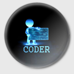 Значок Coder - программист кодировщик