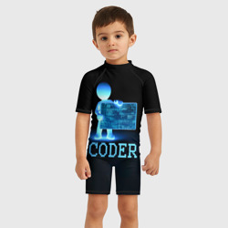 Детский купальный костюм 3D Coder - программист кодировщик - фото 2