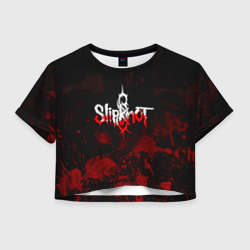 Женская футболка Crop-top 3D Slipknot пятна