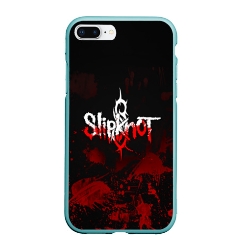 Чехол для iPhone 7Plus/8 Plus матовый Slipknot пятна, цвет мятный