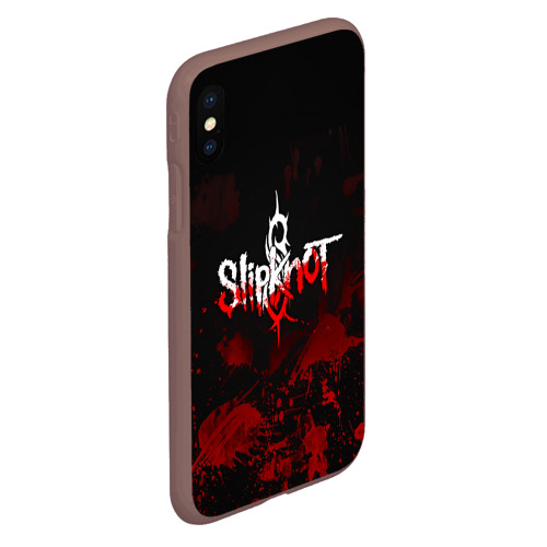 Чехол для iPhone XS Max матовый Slipknot пятна, цвет коричневый - фото 3