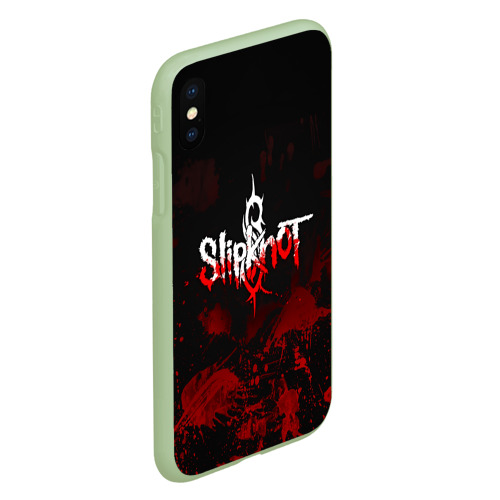 Чехол для iPhone XS Max матовый Slipknot пятна, цвет салатовый - фото 3