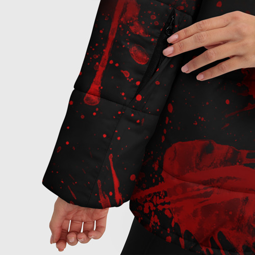 Женская зимняя куртка Oversize Slipknot пятна, цвет светло-серый - фото 6