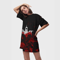 Платье-футболка 3D Slipknot пятна - фото 2