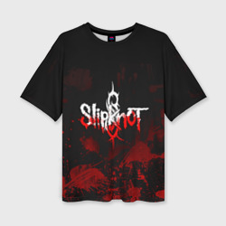 Женская футболка oversize 3D Slipknot пятна