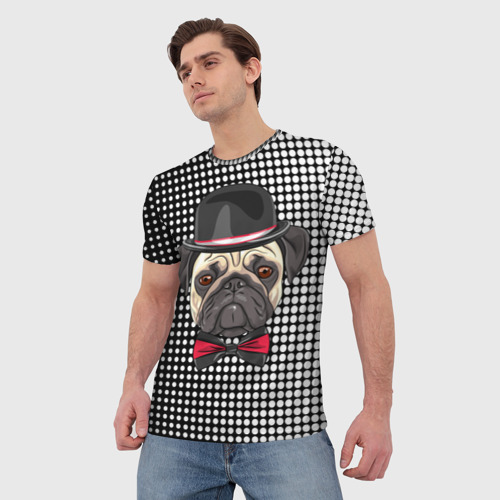 Мужская футболка 3D Mr. Pug, цвет 3D печать - фото 3