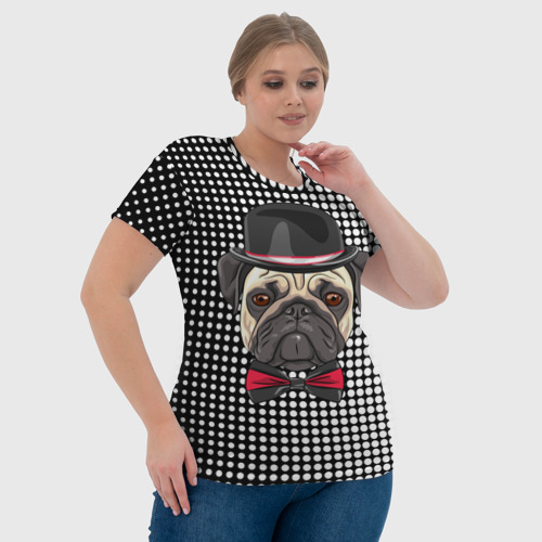 Женская футболка 3D Mr. Pug, цвет 3D печать - фото 6