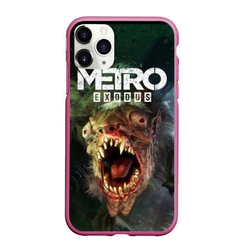 Чехол для iPhone 11 Pro матовый Rat from Metro, цвет малиновый