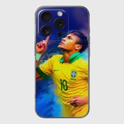 Чехол для iPhone 16 Pro Max силиконовый с защитой камеры Neymar