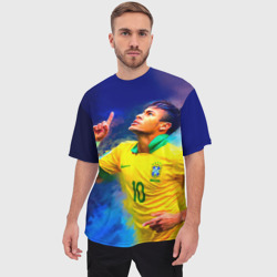 Мужская футболка oversize 3D Neymar - фото 2