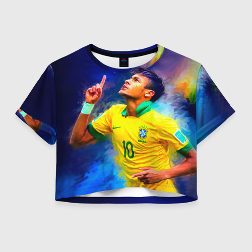 Женская футболка Crop-top 3D Neymar, цвет 3D печать