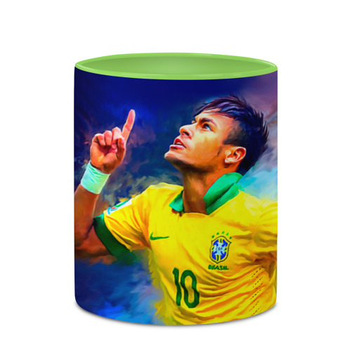 Кружка с полной запечаткой Neymar, цвет белый + светло-зеленый - фото 4