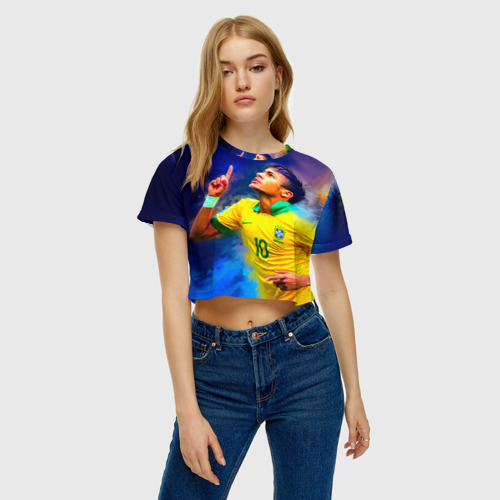 Женская футболка Crop-top 3D Neymar - фото 3