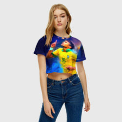 Женская футболка Crop-top 3D Neymar - фото 2