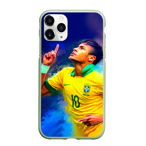 Чехол для iPhone 11 Pro матовый Neymar, цвет салатовый