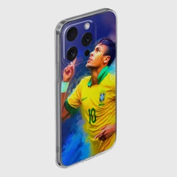 Чехол для iPhone 15 Pro силиконовый с защитой камеры Neymar - фото 2