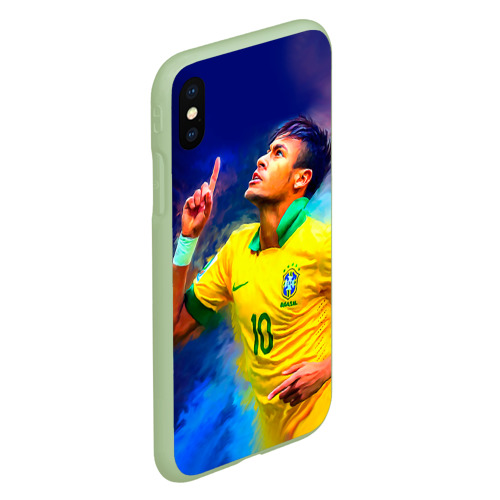 Чехол для iPhone XS Max матовый Neymar, цвет салатовый - фото 3