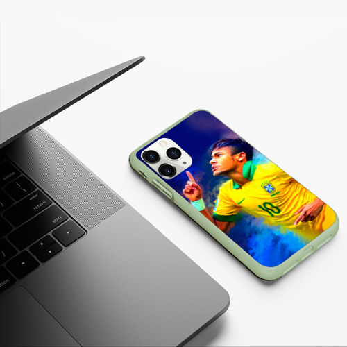 Чехол для iPhone 11 Pro матовый Neymar, цвет салатовый - фото 5