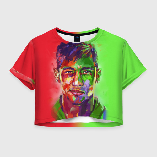 Женская футболка Crop-top 3D Neymar