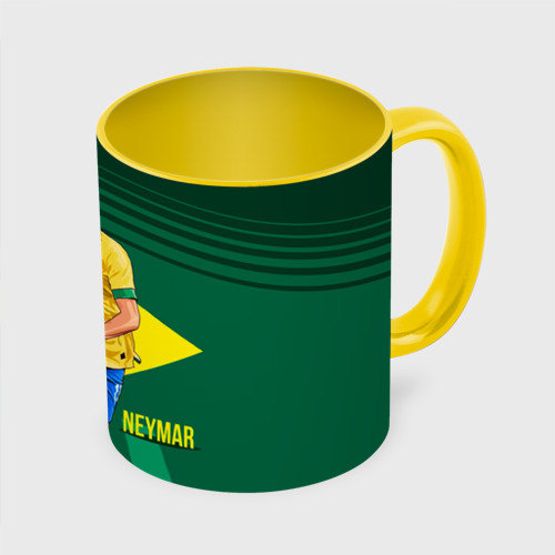 Кружка с полной запечаткой Neymar, цвет белый + желтый - фото 3