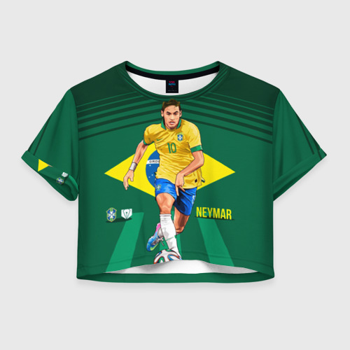 Женская футболка Crop-top 3D Neymar