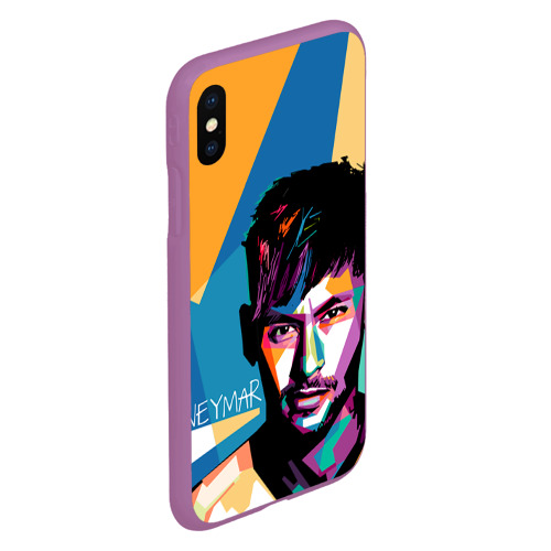 Чехол для iPhone XS Max матовый Neymar, цвет фиолетовый - фото 3