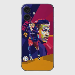 Чехол для iPhone 16 силиконовый с защитой камеры Neymar