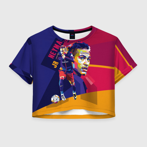 Женская футболка Crop-top 3D Neymar, цвет 3D печать