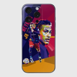 Чехол для iPhone 15 Pro силиконовый с защитой камеры Neymar