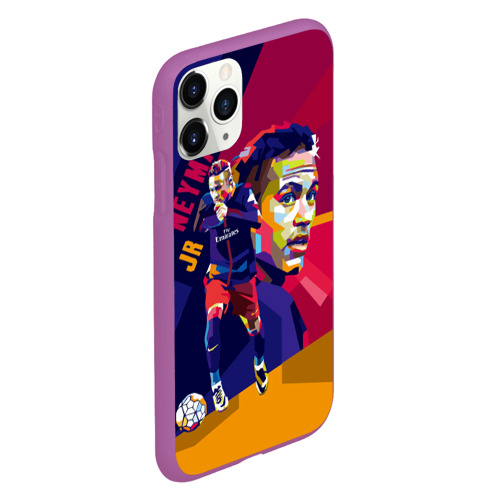 Чехол для iPhone 11 Pro матовый Neymar, цвет фиолетовый - фото 3