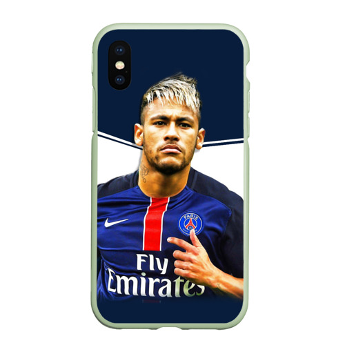 Чехол для iPhone XS Max матовый Neymar, цвет салатовый