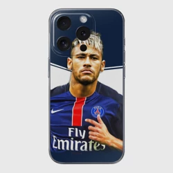 Чехол для iPhone 15 Pro силиконовый с защитой камеры Neymar