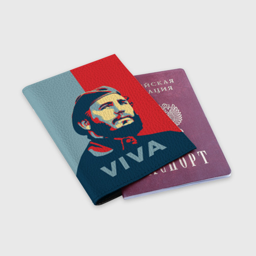 Обложка для паспорта матовая кожа Фидель Кастро - фото 3