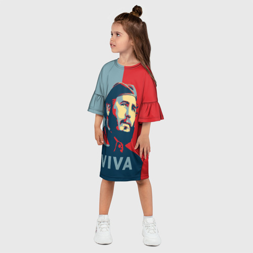 Детское платье 3D Фидель Кастро, цвет 3D печать - фото 3