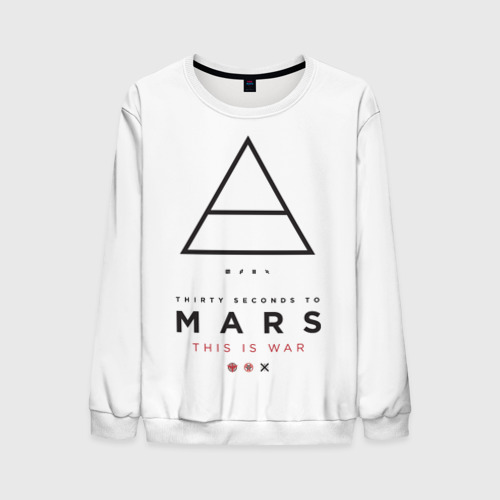 Мужской свитшот 3D 30 Seconds to Mars, цвет белый